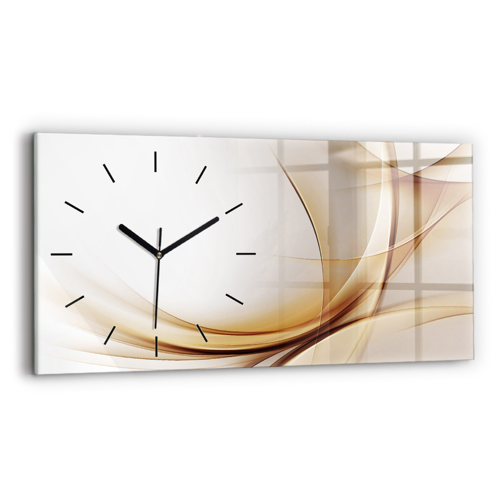 Horloge horizontale en verre Abstraction dorée