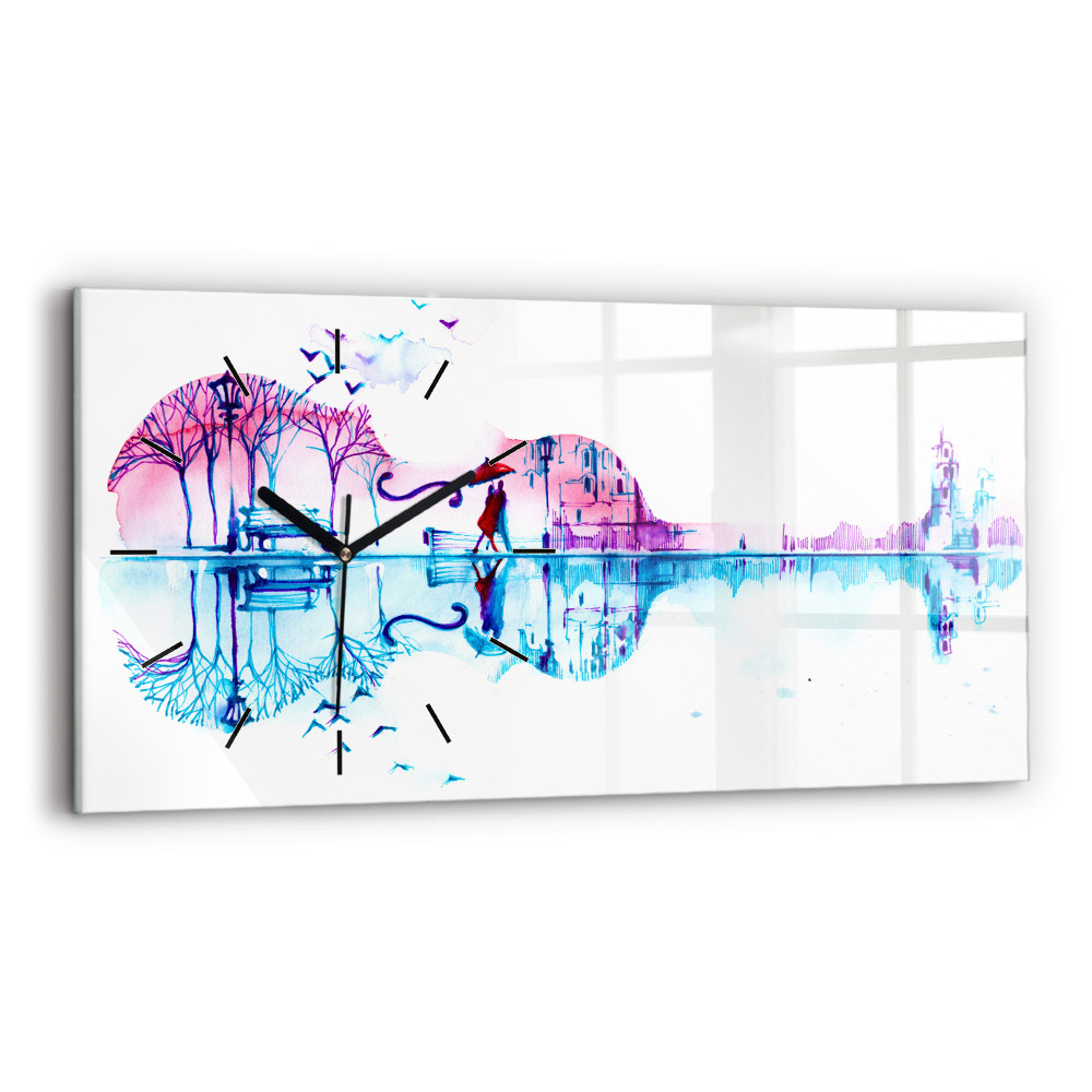 Horloge horizontale en verre Parc du lac Cello