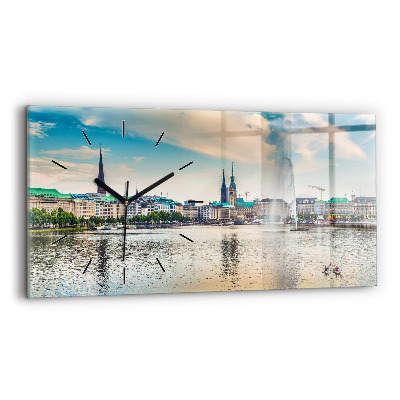 Horloge rectangulaire horizontale Binnenalster à Hambourg