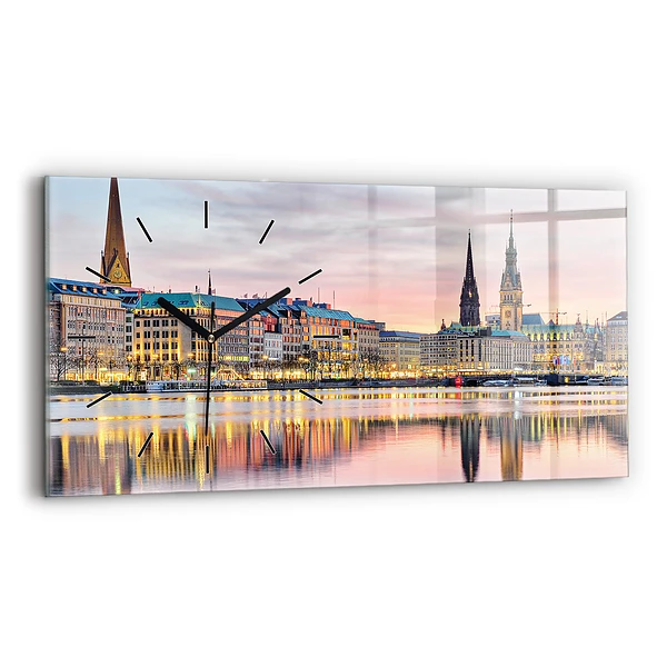 Horloge horizontale en verre Alster à Hambourg