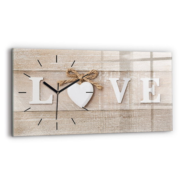 Horloge murale horizontale Inscription d'amour