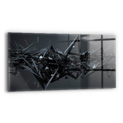 Horloge rectangulaire horizontale Abstraction noire