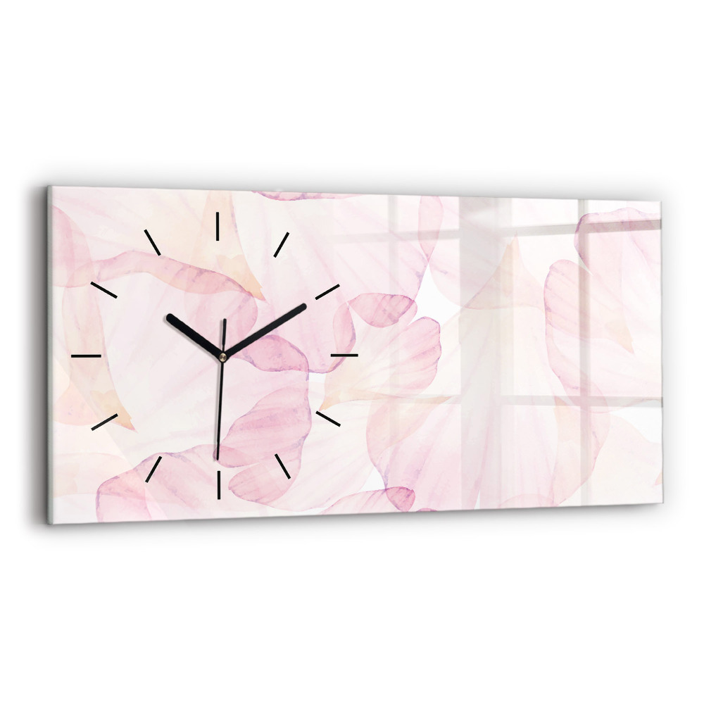 Horloge murale horizontale Pétales d'aquarelle
