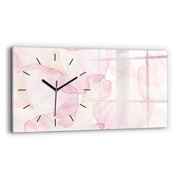 Horloge murale horizontale Pétales d'aquarelle