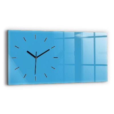 Horloge horizontale en verre La couleur bleue