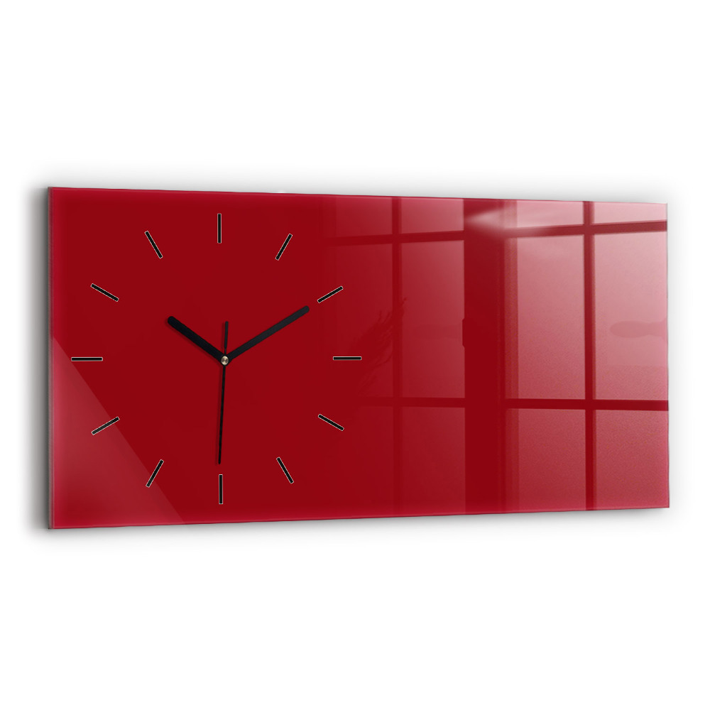 Horloge rectangulaire horizontale La couleur rouge