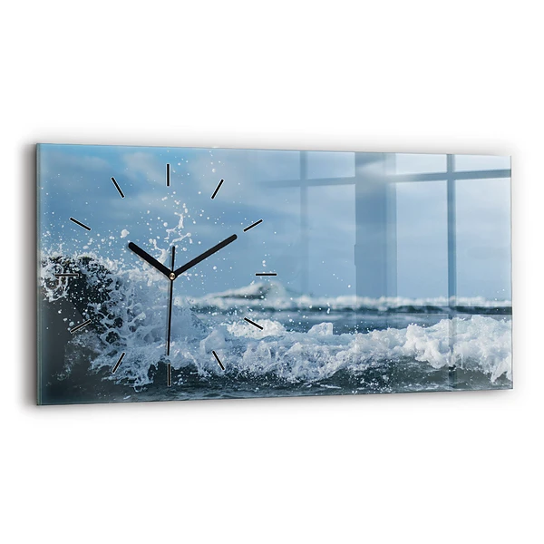 Horloge rectangulaire horizontale Photographie de vagues