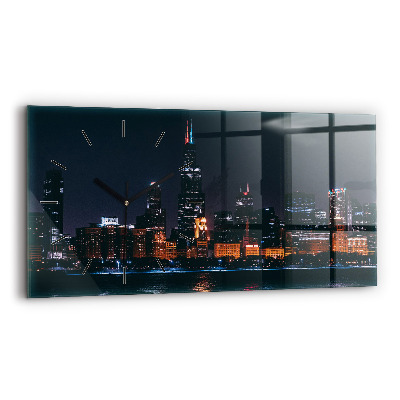 Horloge horizontale en verre Paysage urbain de Chicago