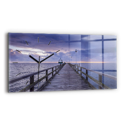 Horloge murale horizontale Jetée sur la mer Baltique