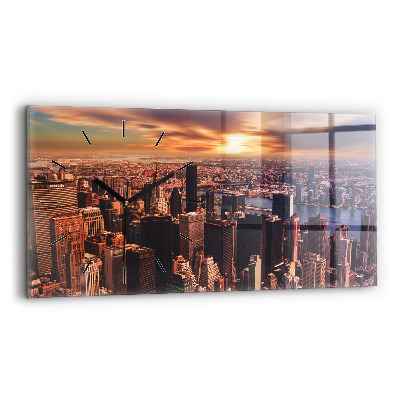 Horloge rectangulaire horizontale Panorama de la ville à l'ouest