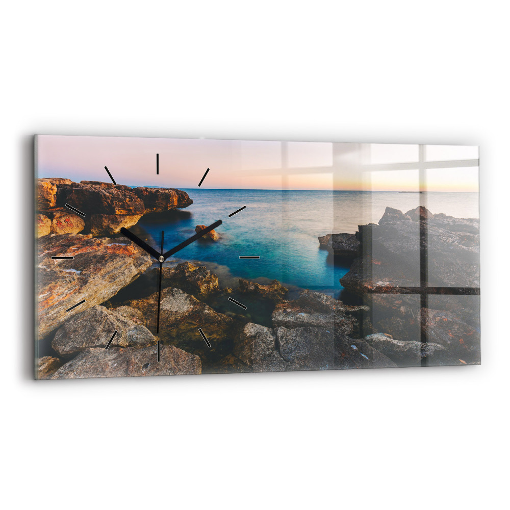 Horloge horizontale en verre Paysage marin