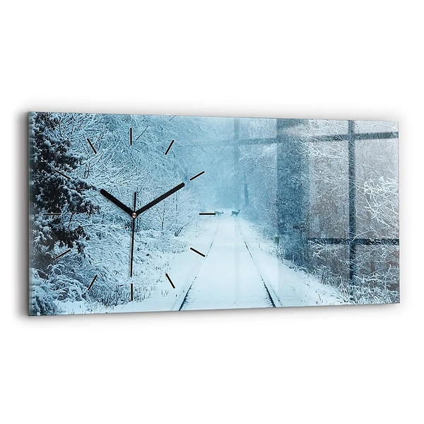 Horloge murale horizontale Cerfs sur les chemins