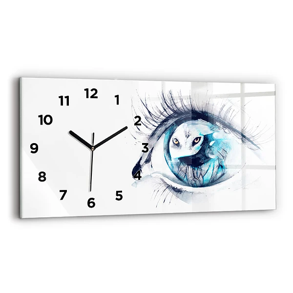 Horloge murale horizontale Illustration d'un loup