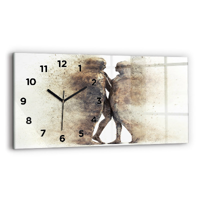 Horloge murale horizontale Abstraction personnes sable