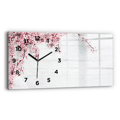 Horloge murale horizontale Fleurs de printemps