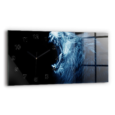 Horloge rectangulaire horizontale Langage corporel du lion sauvage