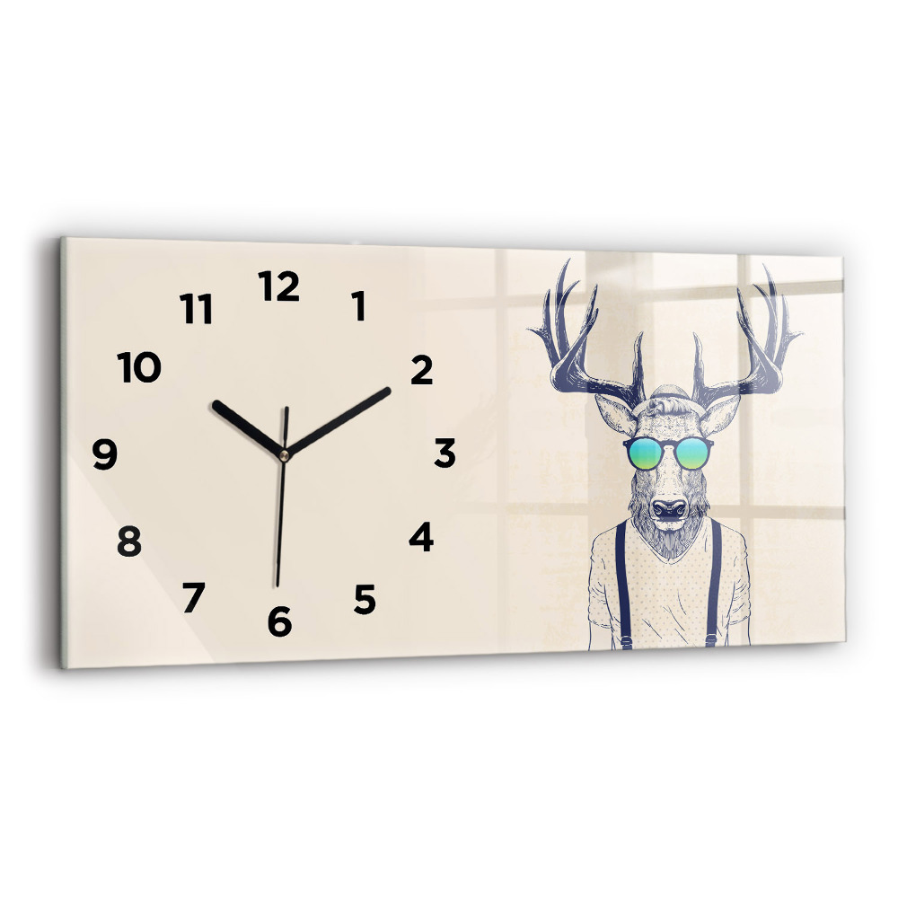 Horloge murale horizontale Cerf abstrait