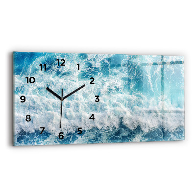 Horloge rectangulaire horizontale Vagues de la mer