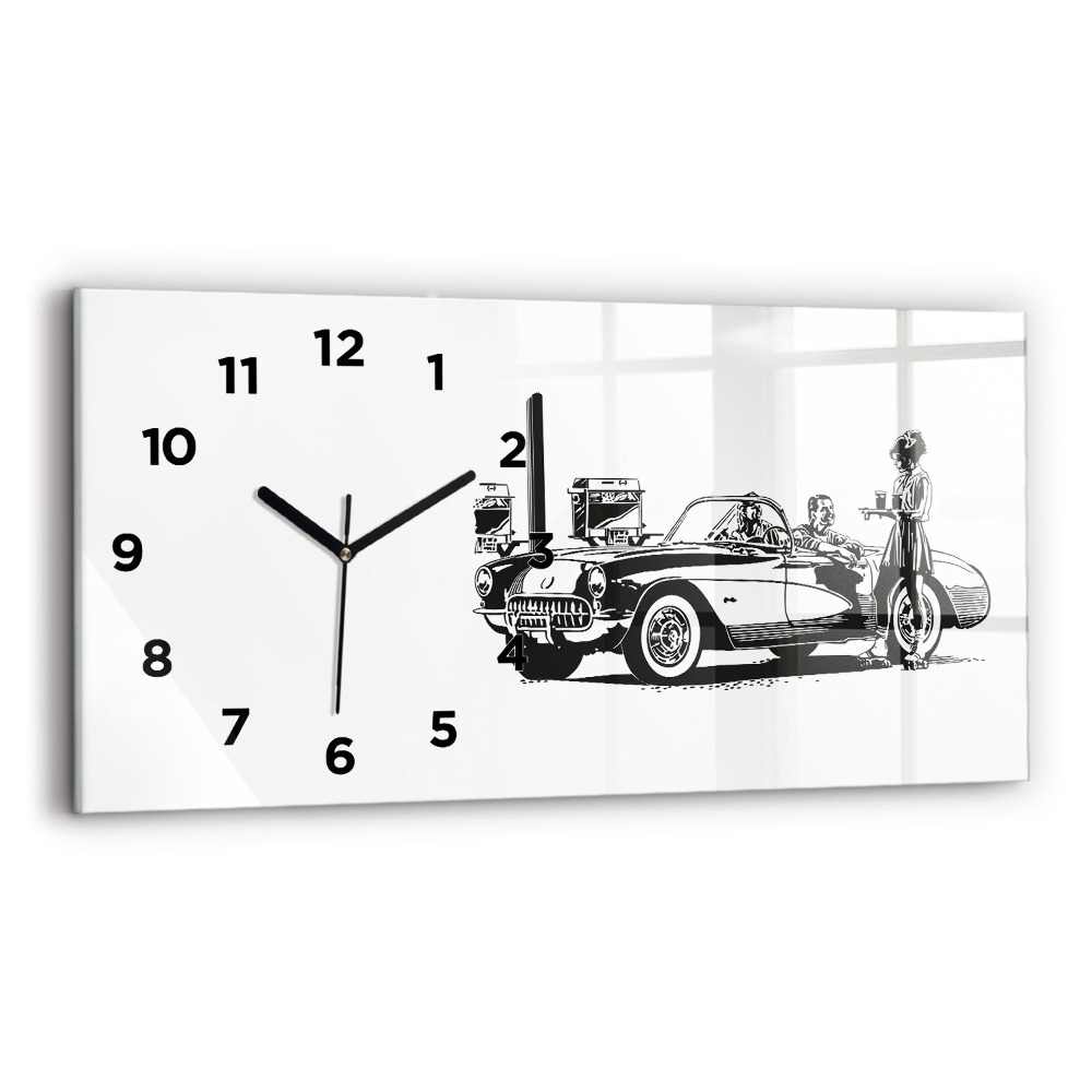 Horloge horizontale en verre Illustration rétro
