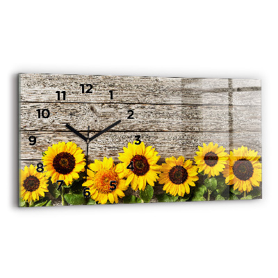 Horloge murale horizontale Tournesols
