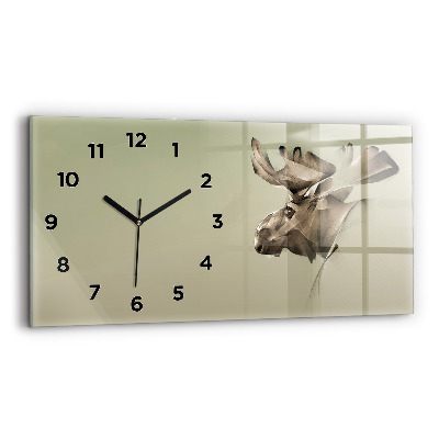 Horloge horizontale en verre Graphique d'un élan