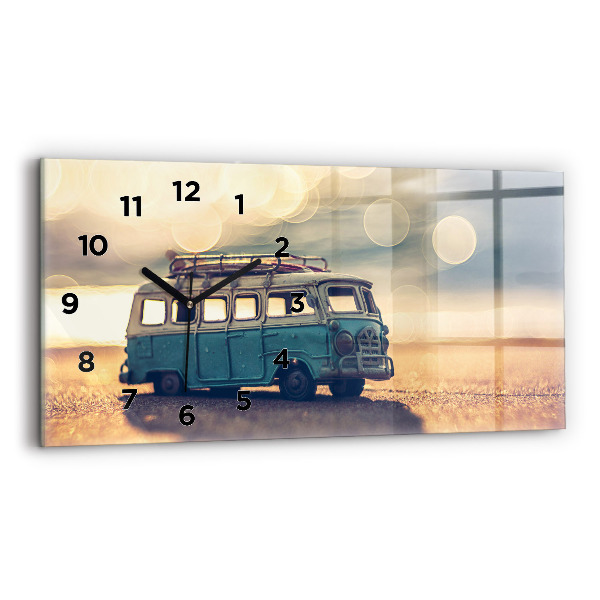 Horloge rectangulaire horizontale Campeur sur la plage