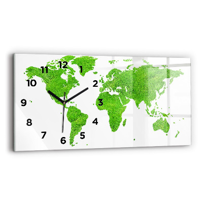 Horloge rectangulaire horizontale Carte de l'herbe verte