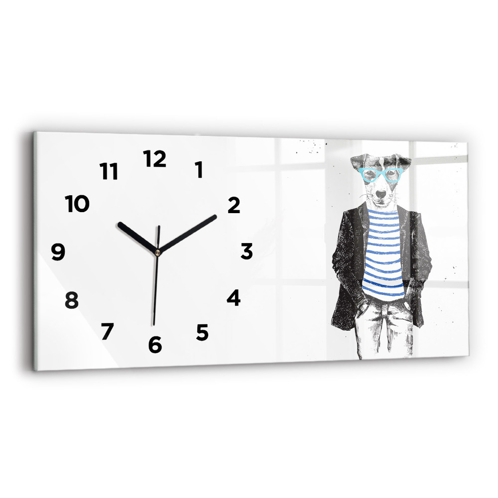 Horloge murale horizontale Chien dans un corps humain