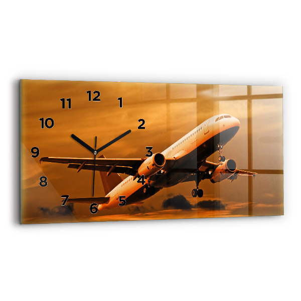 Horloge murale horizontale Voyage en avion