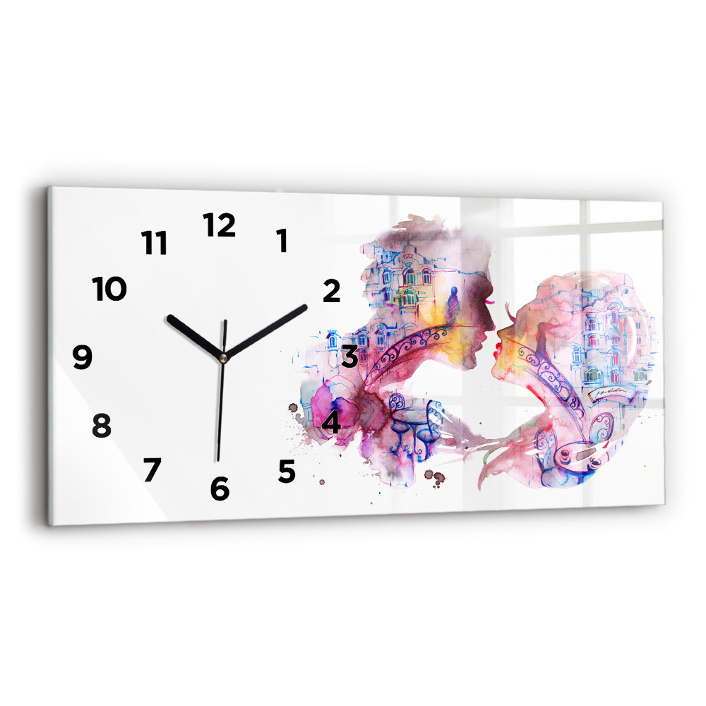 Horloge horizontale en verre Deux corps, une âme