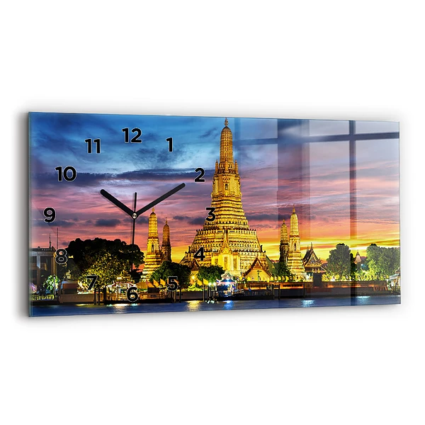 Horloge horizontale en verre Temple à Bangkok