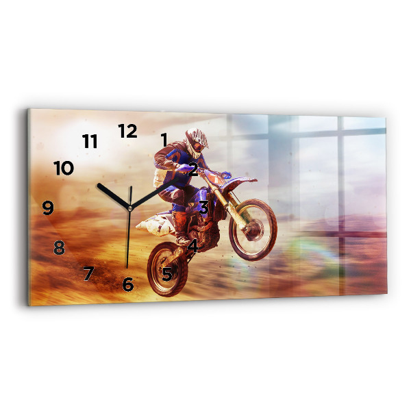 Horloge murale horizontale Motocross enduro