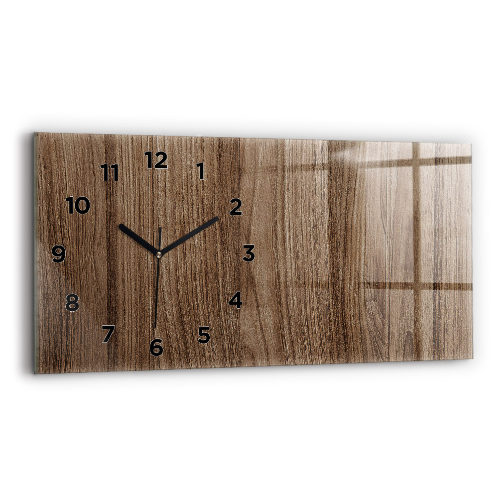 Horloge rectangulaire horizontale Bois foncé