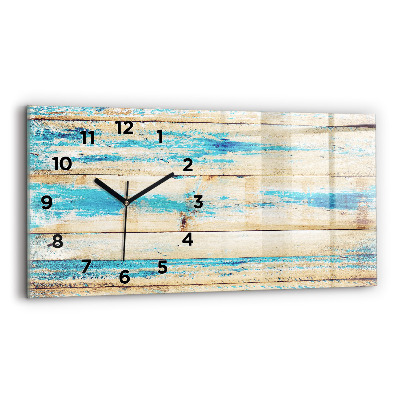 Horloge horizontale en verre Bois rayé