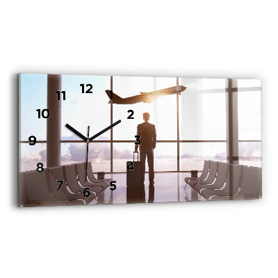 Horloge rectangulaire horizontale Homme à l'aéroport