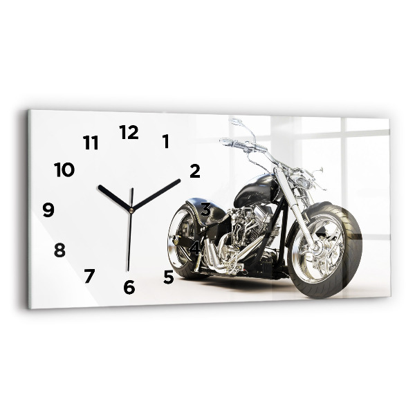 Horloge rectangulaire horizontale Moto noire