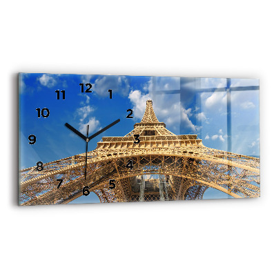 Horloge horizontale en verre France Tour Eiffel