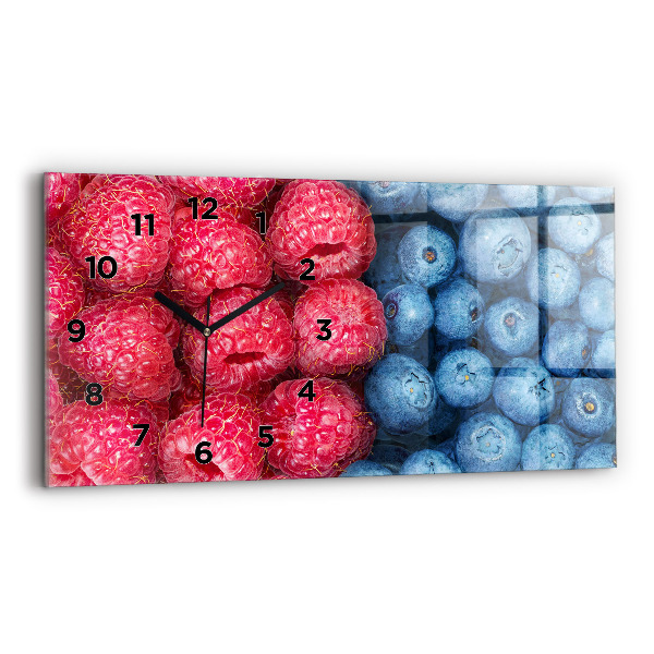 Horloge horizontale en verre Myrtilles et framboises