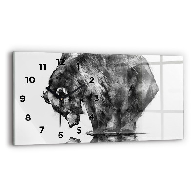 Horloge horizontale en verre Dessin d'ours