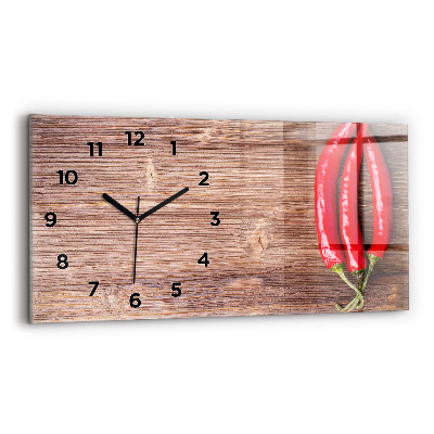 Horloge horizontale en verre Paprika