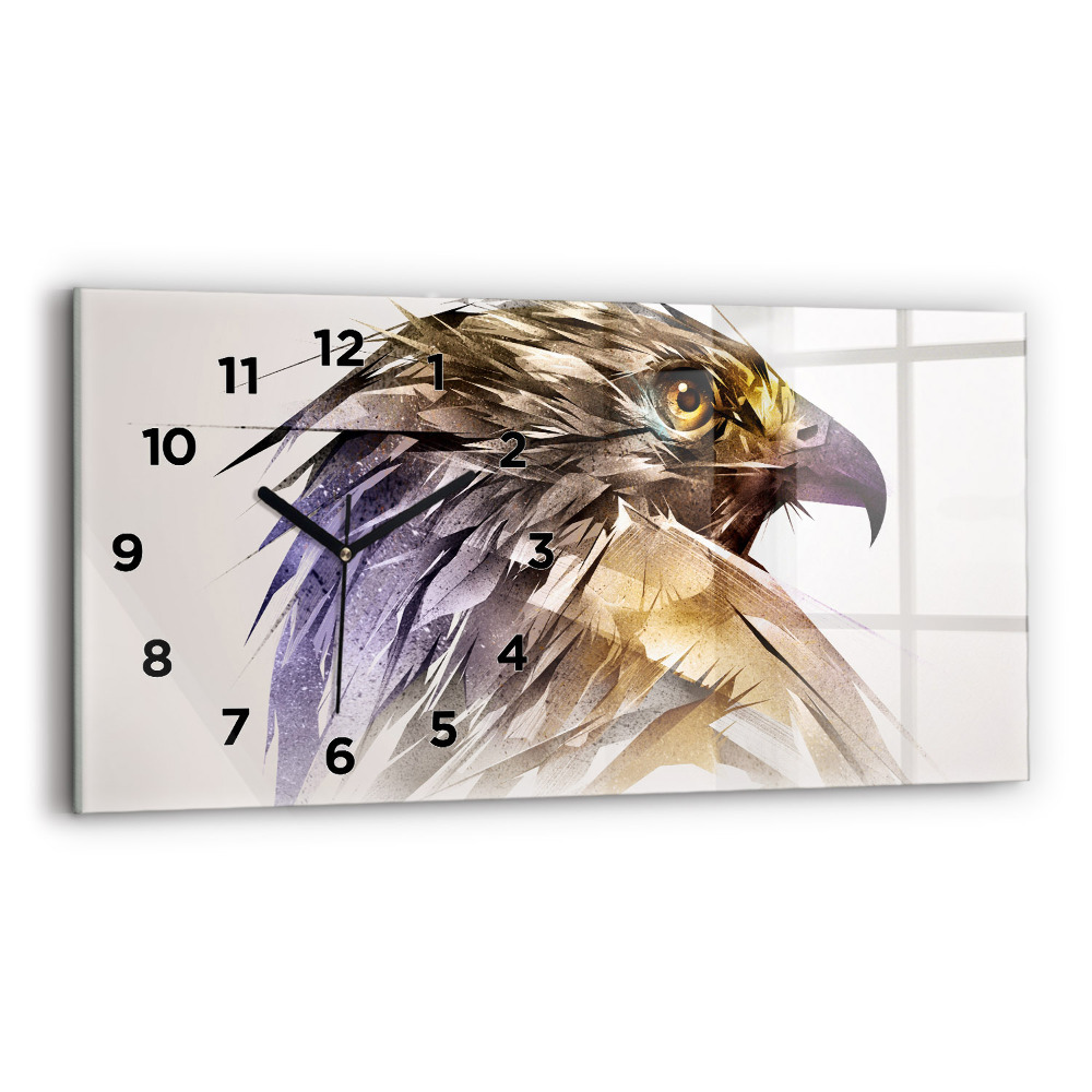 Horloge murale horizontale Oiseau de proie