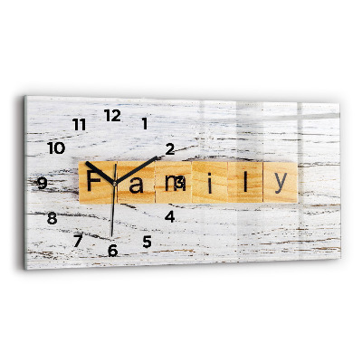 Horloge murale horizontale Famille