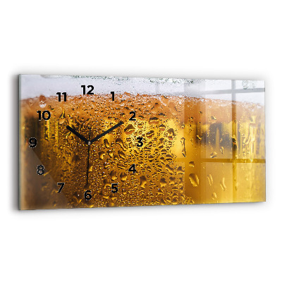 Horloge horizontale en verre Chope de bière