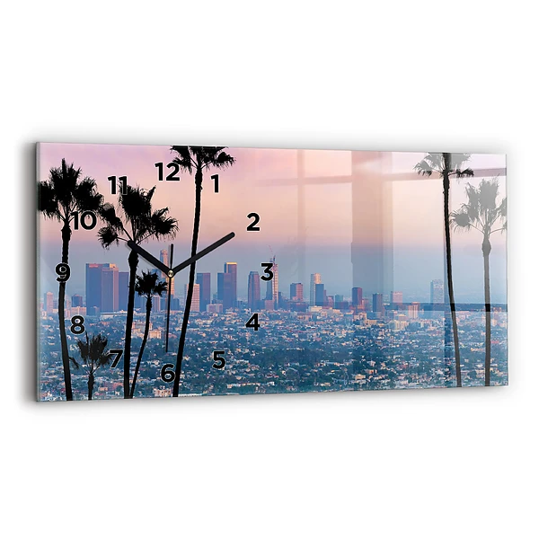 Horloge horizontale en verre Coucher de soleil à Los Angeles