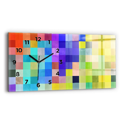 Horloge rectangulaire horizontale Composition de carrés