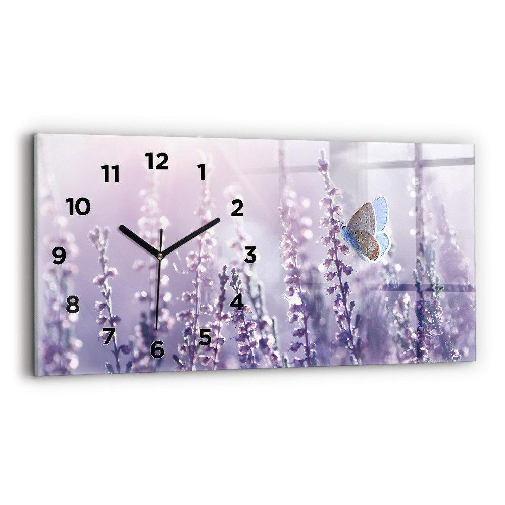 Horloge horizontale en verre Abstraction