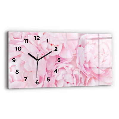 Horloge horizontale en verre Fleurs épanouies