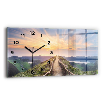 Horloge horizontale en verre Paysage de montagne