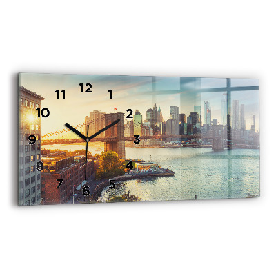 Horloge murale horizontale New York Manhattan