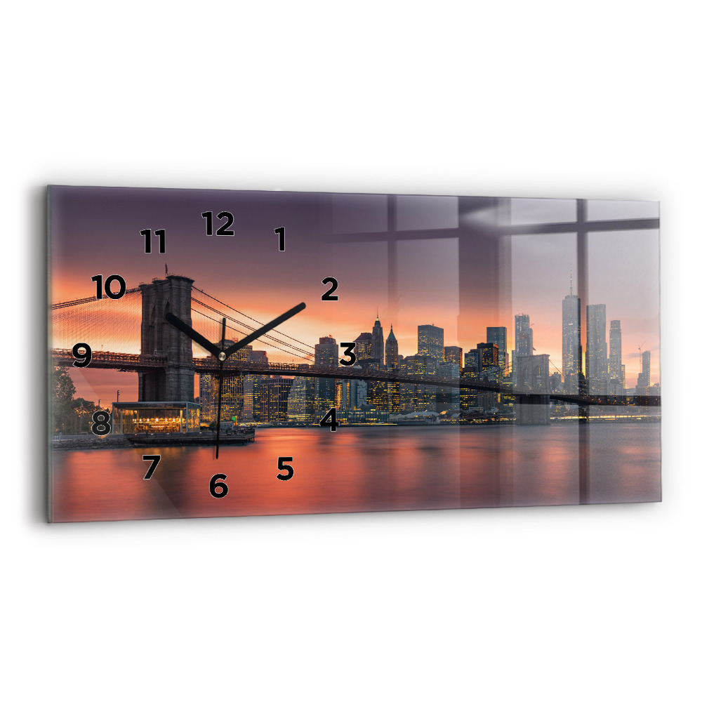 Horloge horizontale en verre New York East River